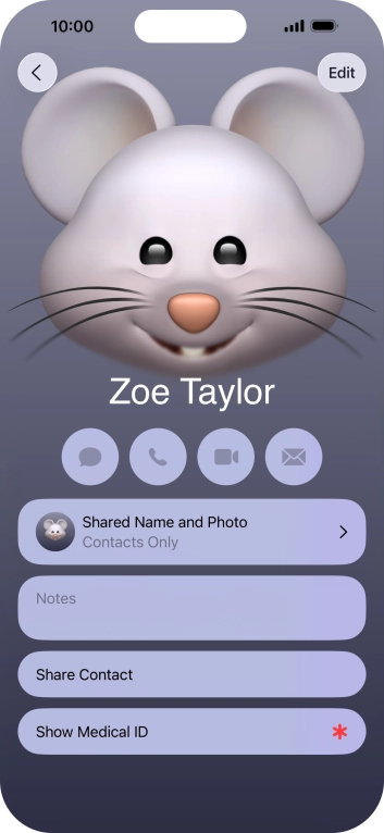 Press Shared Name and Photo.