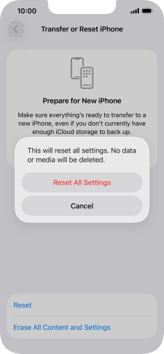 Press Reset All Settings.
