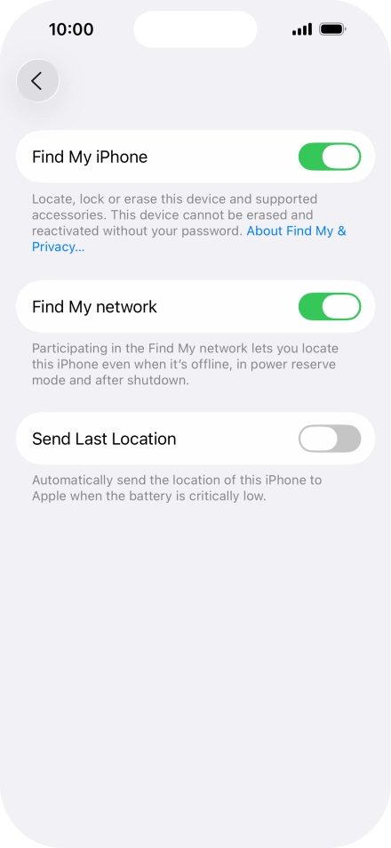 Press the indicator next to 