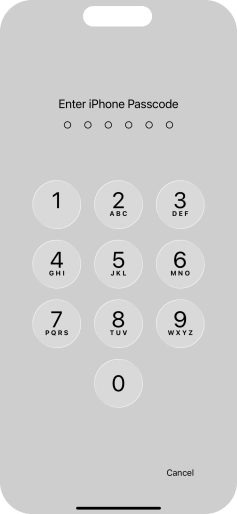 Use the phone lock code you created.