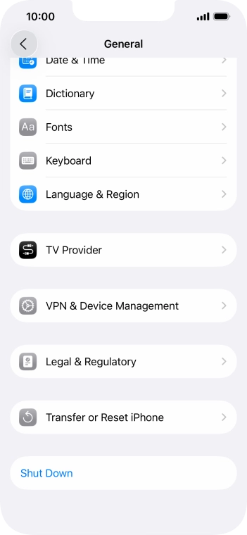 Press Transfer or Reset iPhone.