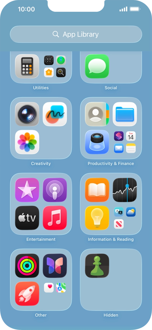 Press and hold the required app.
