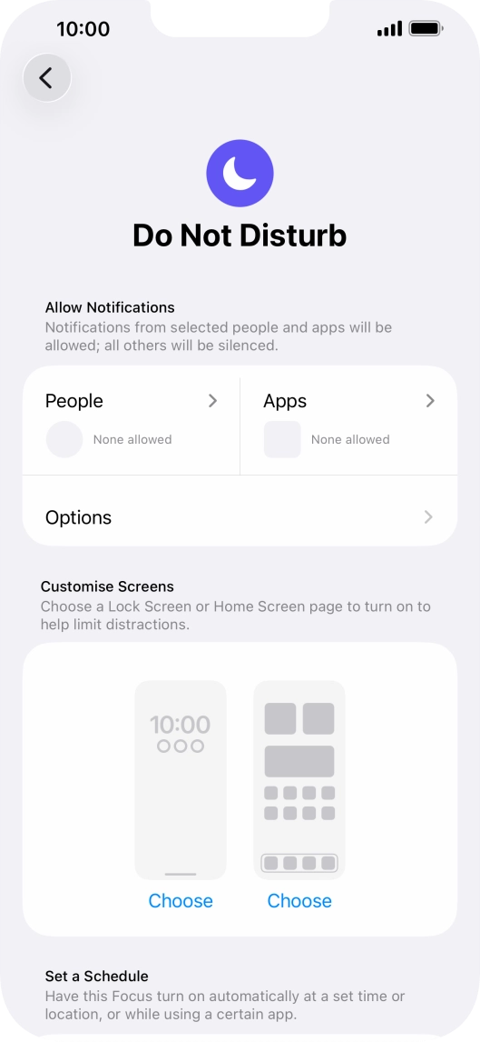 Press People and follow the instructions on the screen to select which contacts you would like to receive calls and notifications from when Do Not Disturb is turned on.