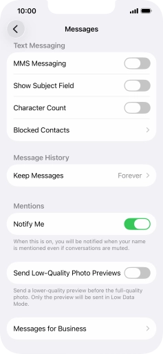 Press the indicator next to 