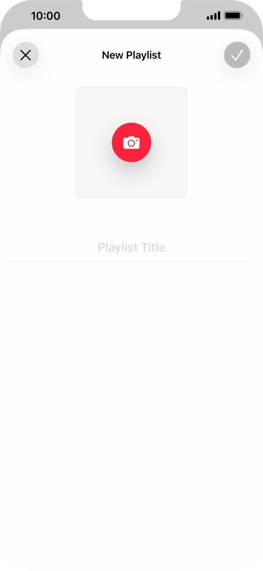 Press the text input field and key in a name for the playlist.