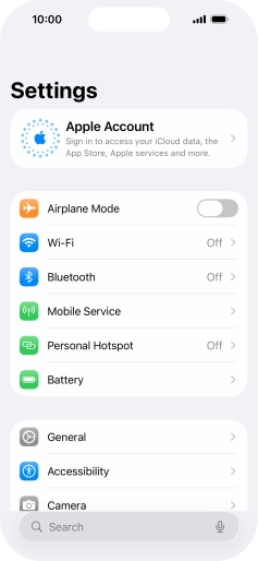 Press Apple Account.