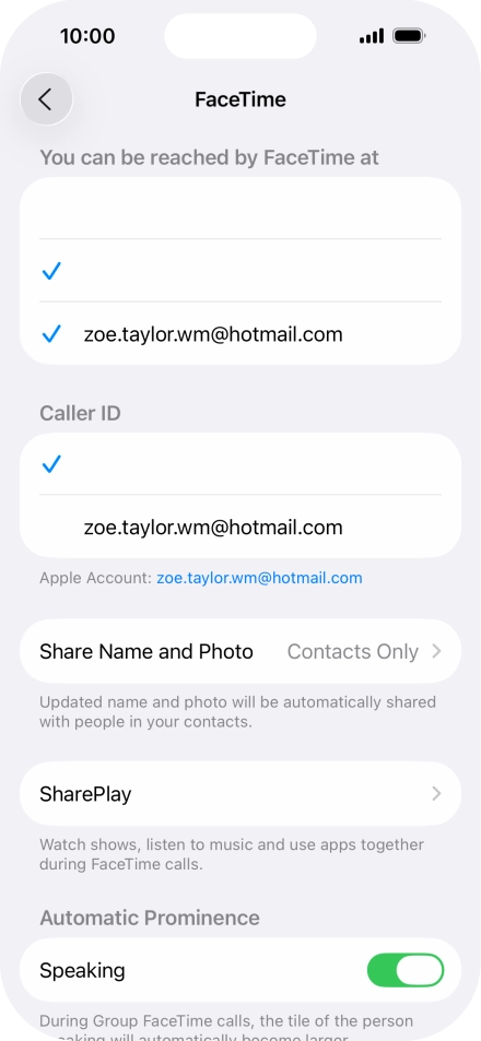 Press the required setting below 