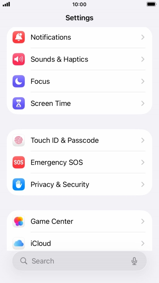 Press Touch ID & Passcode.
