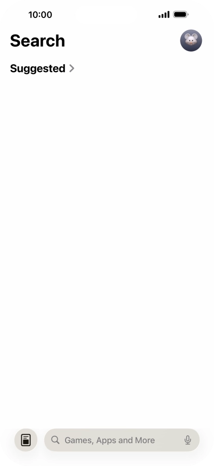 Press the search field and key in the name or subject of the required app.