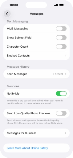 Press the indicator next to 