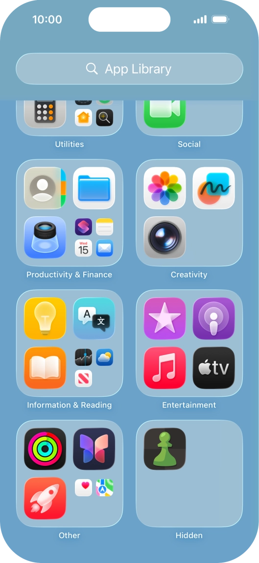 Press and hold the required app.