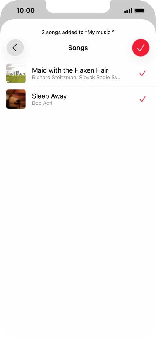 Press the confirm icon.