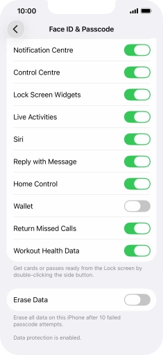 Press the indicator next to 