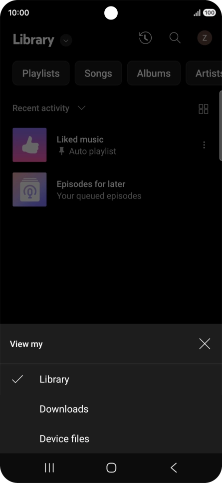Press the required category and go to the required audio file.