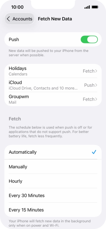Press the indicator next to 