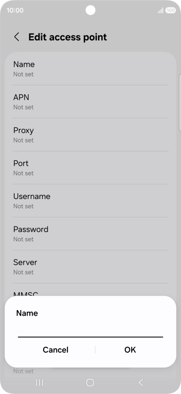 Key in EE Internet and press OK.