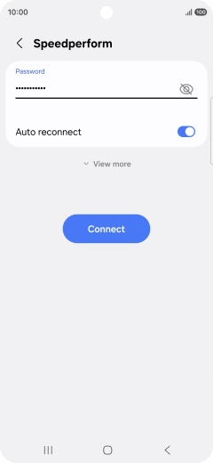 Key in the password for the Wi-Fi network and press Connect.