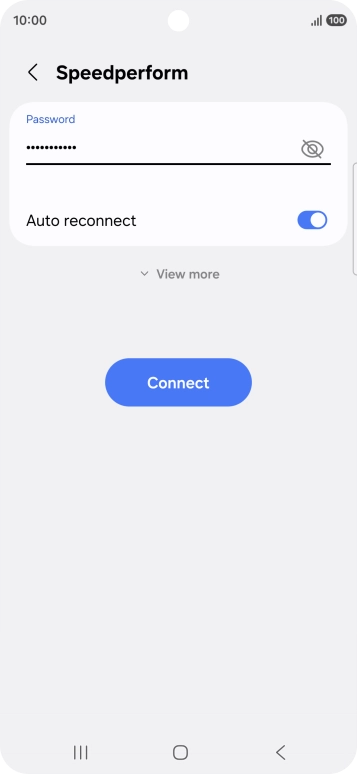 Key in the password for the Wi-Fi network and press Connect.
