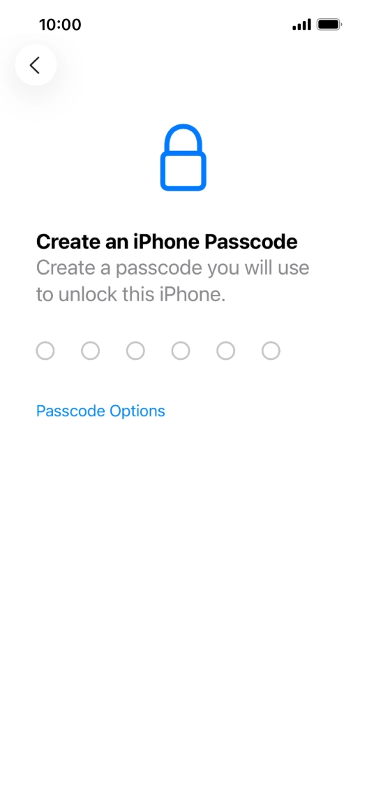 Press Passcode Options.
