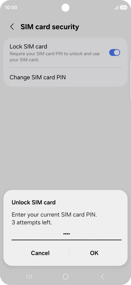 Key in your PIN and press OK. The default PIN is 1111.