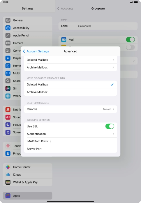 Press Authentication.