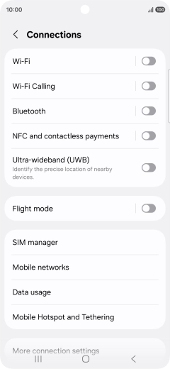 Press Mobile Hotspot and Tethering.