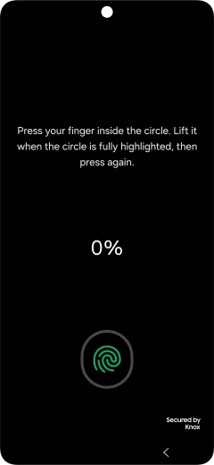 Follow the instructions on the screen to create the phone lock code using your fingerprint.
