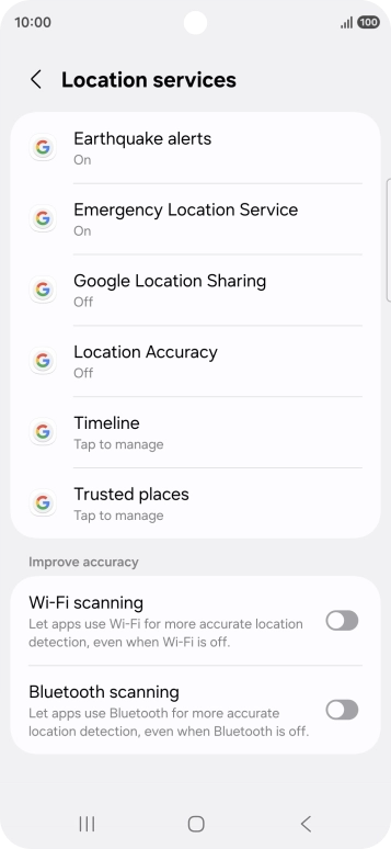 Press Location Accuracy.
