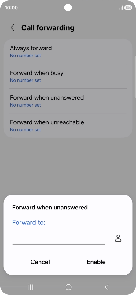 Key in +447953222222 and press Enable.