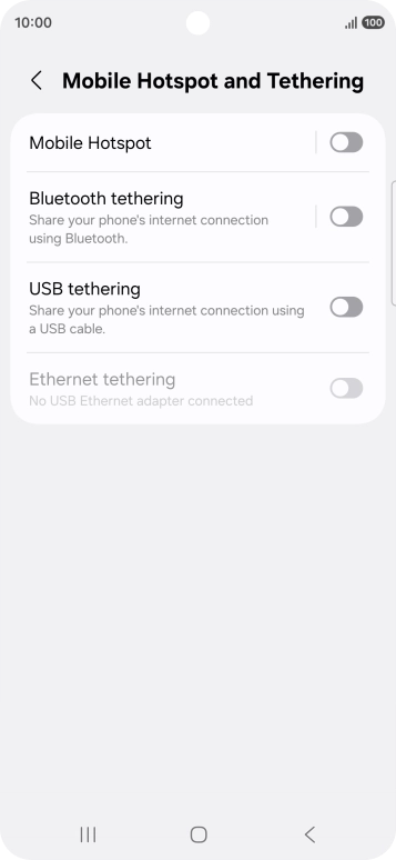 Press Mobile Hotspot.