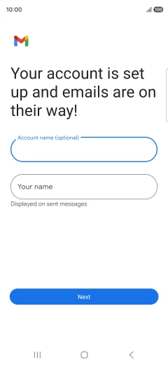Press Your name and key in the required sender name.