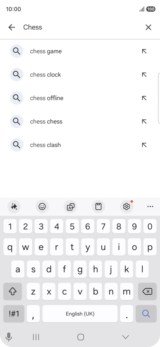 Key in the name or subject of the required app and press the search icon.