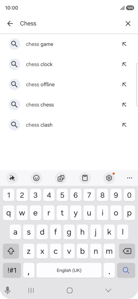 Key in the name or subject of the required app and press the search icon.