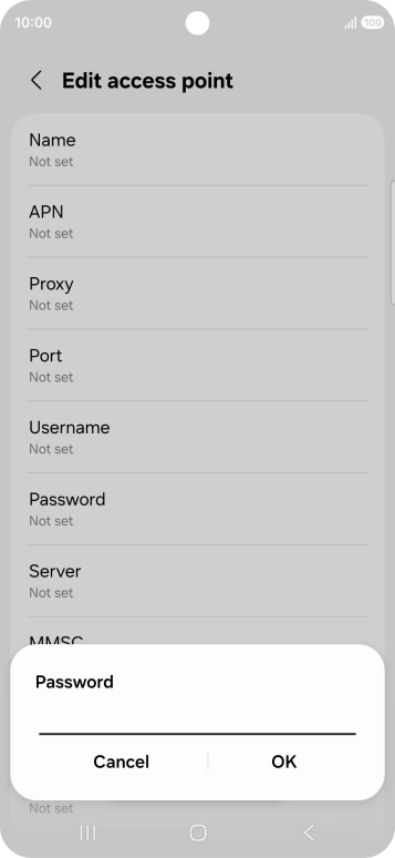 Key in secure and press OK.