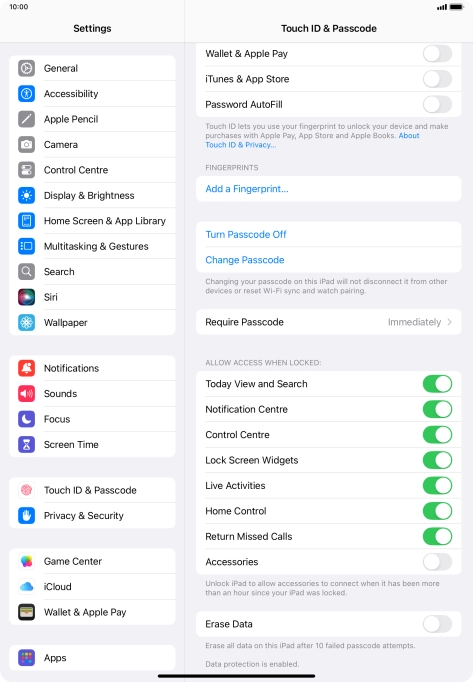 Press the indicator next to 