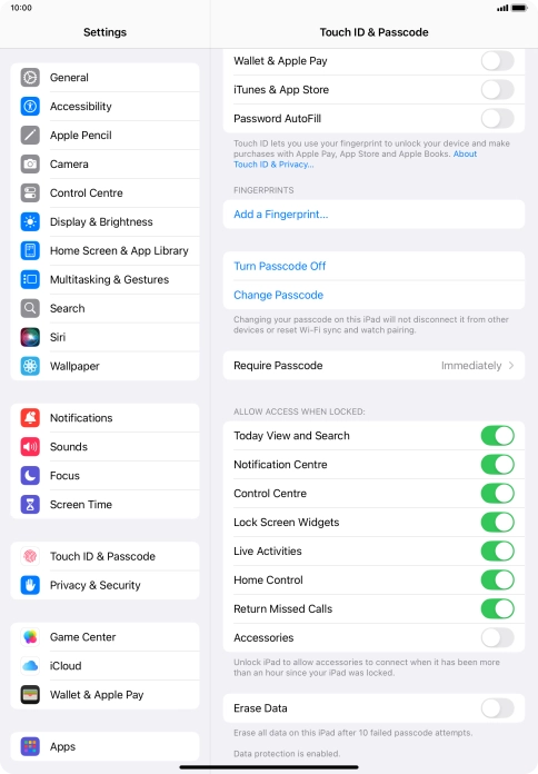 Press the indicator next to 