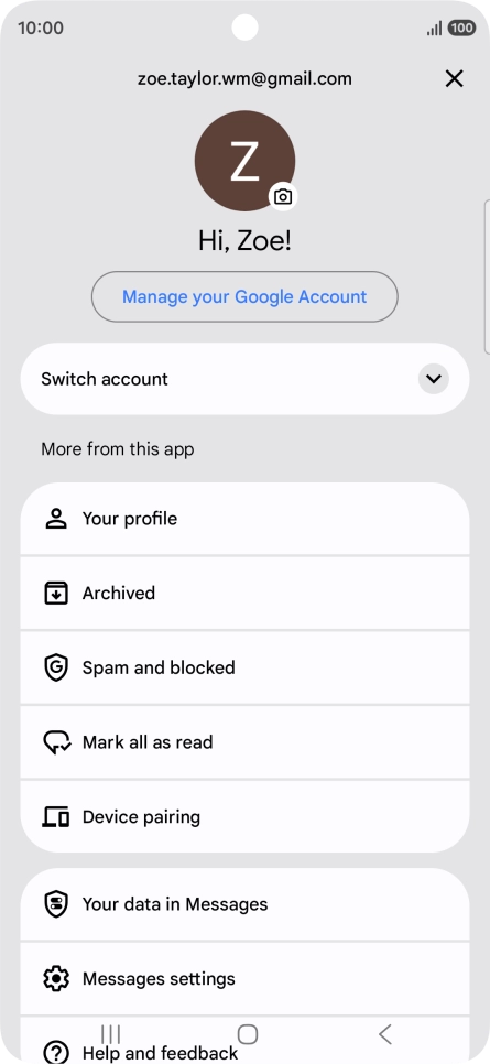 Press Messages settings.