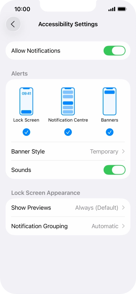 Press the indicator next to 