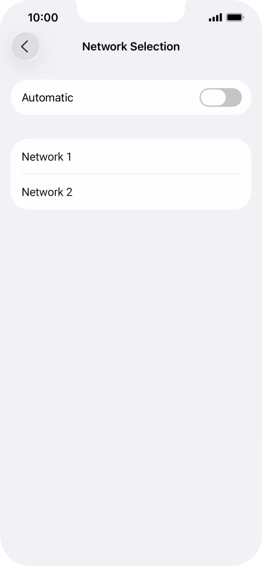 If you turn off the function, press the required network.
