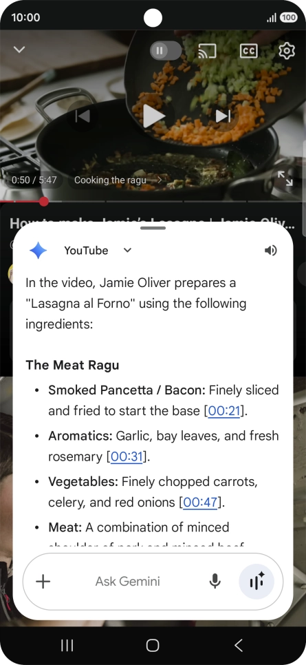 The answer from Gemini to your question is displayed.