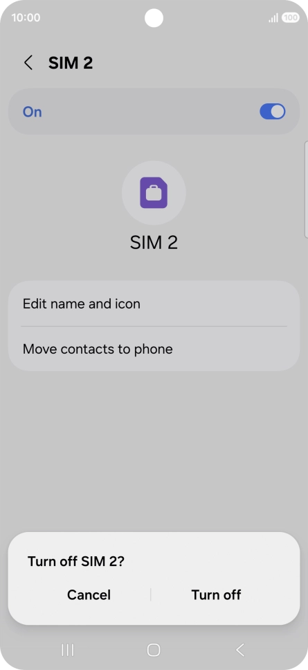 If you turn off use of the price plan, press Turn off.