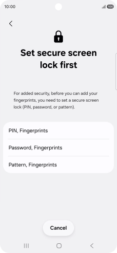 Press the required phone lock code and follow the instructions on the screen to create an additional phone lock code.