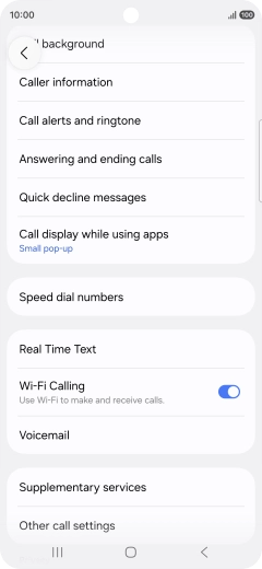 Press Supplementary services.
