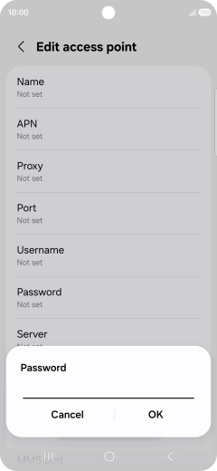 Key in secure and press OK.