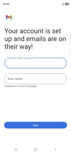 Press Your name and key in the required sender name.