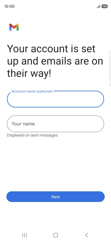 Press Your name and key in the required sender name.
