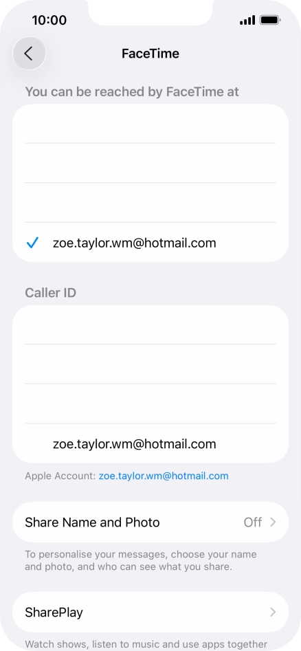 Press the required setting below 