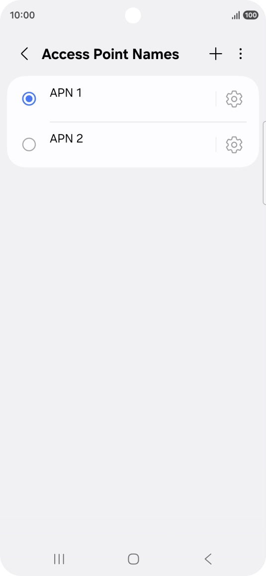 Press the field next to the data connection to activate it.
