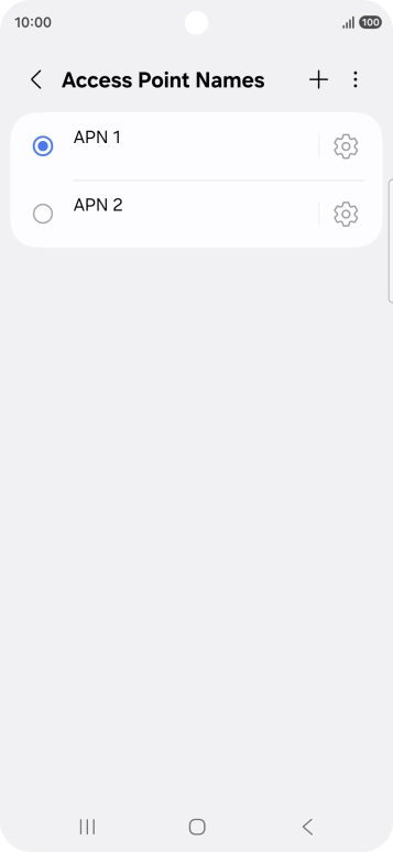 Press the field next to the data connection to activate it.