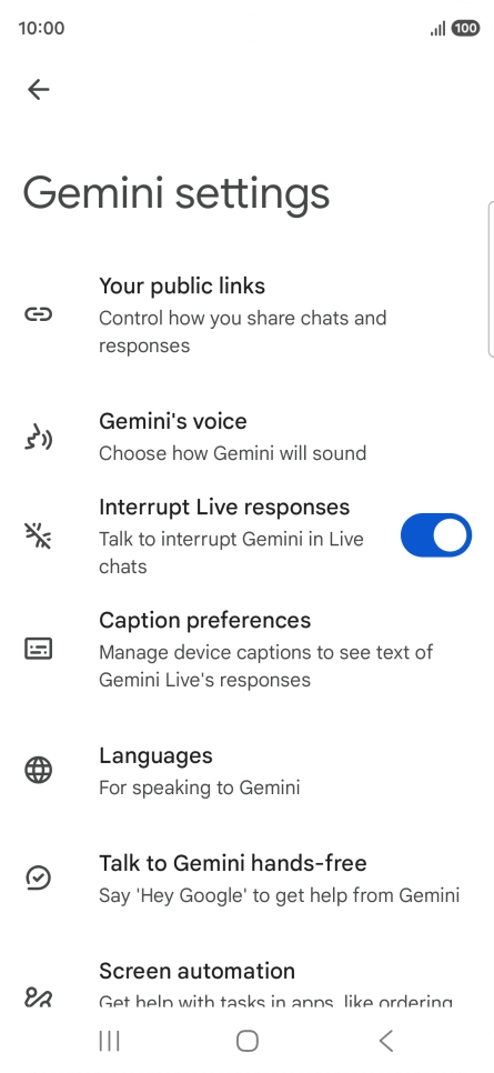 Follow the instructions on the screen to select the required settings.